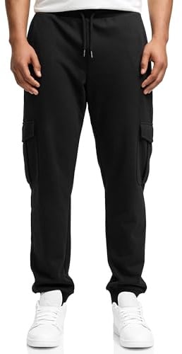 Indicode Herren Bendner Cargo Jogginghose | Trainingshose Jogger Freizeithose für Männer Black, 3XL