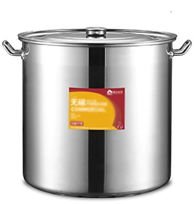 304 Stainless Steel Stock Pot, Thickened Large Soup Pot with Lid for Catering Commercial Use for Gas Stove/Induction Cooker (19-158L) Stock Pot (Size : 30L)