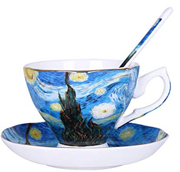 Mug Wine Set Cup Van Gogh Art Painting Coffee Mugs The Starry Night, Sunflowers, The Sower, Irises Saint-Remy Coffee Tea Cups
