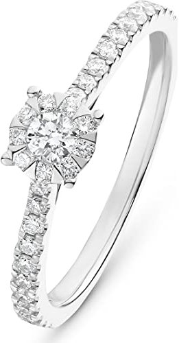 CHRIST Damen-Damenring 32 Diamant 50, Weißgold 32013530