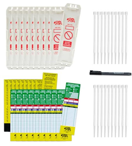 BearTOOLS Access Platform Inspection Kit – 10 Holders & 20 Tags – Ladder Safety Tags with Cable Ties, Weatherproof, For Towers, Podiums, Steps, All Heights