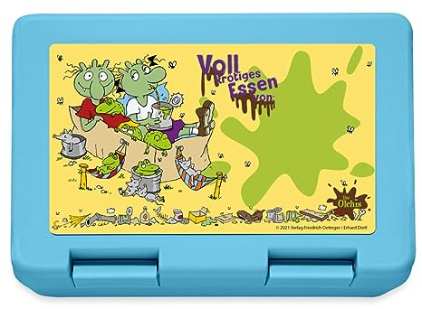 Spreadshirt Die Olchis Classic Krötiges Essen Brotdose Lunchbox, One size, Saphirblau