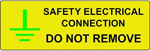 Label 'Safety Electrical Connection Do Not Remove' - 75mm x 25mm - Self Adhesive Vinyl - Pack of 5