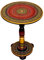 USHAZ Round Coffee Table, Multipurpose Side Table Living Room, Decorative Lacquer Small Coffee Table, Vintage Style Hallway Table - Rosewood Sofa Table, End Table (Red & Golden)