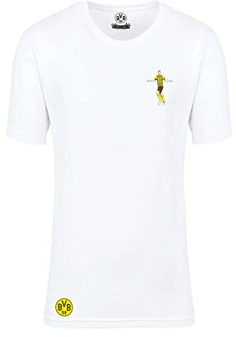 Borussia Dortmund Unisex Bvb T-shirt Süle Comic T Shirt, Weiß, L EU