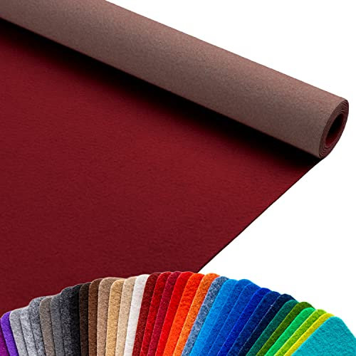 Primaflor Event-Teppich Meterware Podium - Burgund, 1,50m x 12,00m, Viele Farben, Rutschfester Gangläufer, Schwer Entflammbarer Hochzeits-Läufer, B1 Messeteppich