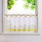 HeichkelL Bestickte Scheibengardine Voile Kurzstores mit Schlaufen Pastorale Küchengardinen Landhausstil Bistrogardine Gelb BxH 120x45 cm