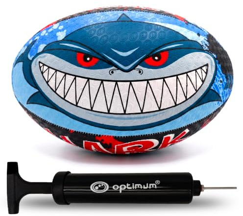 Optimum Rugbyball – Shark Attack – 5 mit Pumpe