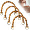 REFORUNG 4 Pz Manici in Bambù per Borse Maniglie in Bamboo per Borse Fai Da Te Manici Bamboo a Forma di U per Borse Uncinetto Artigianale con 8 Pz Anelli in Metallo per Tote Borsette Borsa