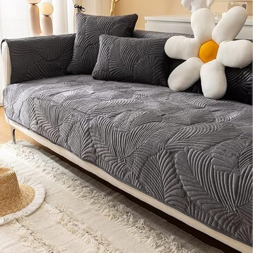 uyeoco Samt Sofabezug 1 2 3 4 Sitzer Couchbezug L Form Ecksofa Sofa/Couch überwurfdecke, Samt Couch Überwürfe Sofahusse Sofaüberwürfe rutschfest Sofa Abdeckung (Color : L, Size : 90x160cm)
