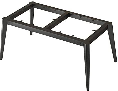 JHJRZP tischbeine Metall schwarz, Schwerlast Stahl Schreibtisch Beine, Tischkufen Schwarz und Schrauben, Trapez Tischgestell für Moderne Couchtisch, Esstisch, Wohnzimmertisch, 160 * 70 * 72.5cm