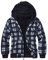 geeksport Fleecejacke Herren Sweatjacke Männer mit Kapuze Warme Kapuzenjacke Gefüttert Winterjacke Kariertes Hoodie mit ReißVerschluss, 0569-Marine Blau M