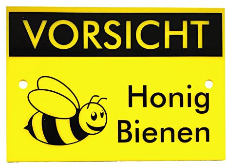 Imkerei-Warnschild Vorsicht Honig Bienen, freundliche Bienenstockschutzausrüstung inklusive Befestigungen Unverzichtbarer Imkereibedarf
