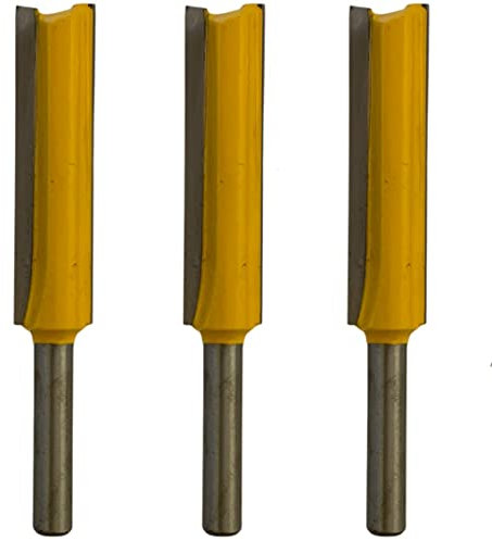 Rennie Tools - 3pcs 1/2 Cutting Diameter x 1/4 Shank x 50mm Flute Extra Long TCT Tipped 2 Flute Straight Router Bit Kitchen Worktop Cutter Bit. Compatible With Makita Trend Katsu Dewalt Router Etc