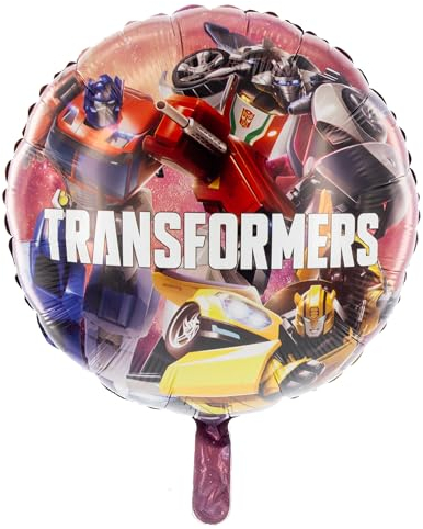 Party Factory `Transformers´ Folienballon, Ø45cm, bunt, Bumblebee, Optimus Prime, Wheeljack, Heliumballon zum Kindergeburtstag