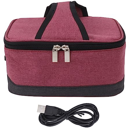 Tyenaza Horno Portátil, Lonchera Eléctrica Calentador De Alimentos USB Bolsa De Aislamiento De Calefacción Constante Bolsa De Lonchera Calentada(Vino)