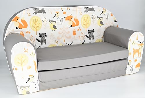 musehouse – Kindercouch, 2-in-1 faltbares, stabiles Mini-Sofa für Kinder, kleine Fallschirmjäger-Möbel für Kleinkinder im Kinderzimmer
