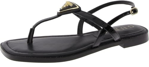 GUESS Rainey, Sandalias Planas Mujer, Negro 001, 38 EU