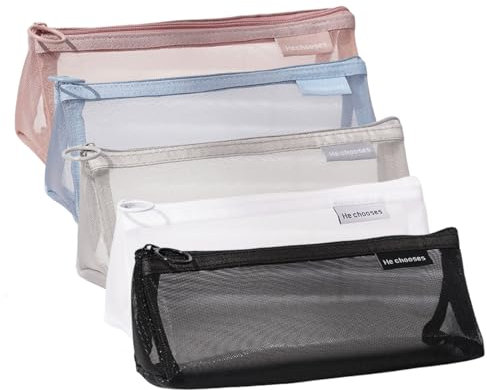 FAVORTALK Federmäppchen Mode Schreibwaren Schule Federmäppchen Mädchen Teenager Frauen Make-up Kosmetiktasche, Dreieck Schwarz/Weiß/Grau/Wan Red/Wear Blue, 19.5 X 7.5 X 7.5 cm / 7.68 X 2.95 X 2.95