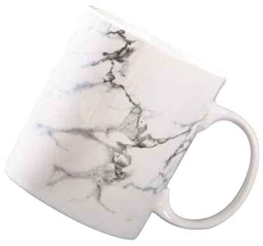 LIFKOME Insulated Coffee Mug Marble Ceramic Cup Novelty Handle Microwave Dishwasher Safe