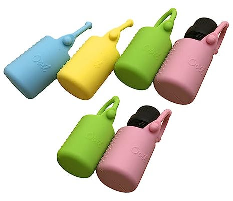 MAGICLULU 18 Pcs couvercle de bouteille à roulettes manchon en silicone parfum rouleau bouteille verre biberon verre valise protecteur pour huile essentielle étui de protection nécessité
