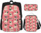 SUHNGE 3-in-1 Büchertaschen-Set, verstellbarer Schulterrucksack, Lunch-Tasche, Federmäppchen, Beutel, Box, Lustiger Mops-Welpe mit Cartoon-Motiv, Einheitsgröße