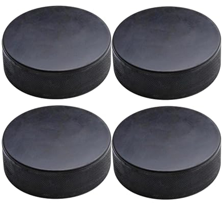 Offizielle Hockey-Pucks,Trainings-Hockey-Pucks,Offizielle Verordnung 4 Stück klassische Trainings-Hockey-Pucks | Durchmesser 3 Zoll, Dicke 1 Zoll, Eishockeyzubehör für Teichhockey, Rollhockey