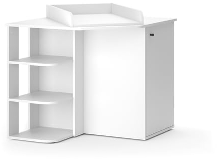 Vicco Commode à Langer Kristian, Blanc, 85 x 86.2 cm avec Porte et Compartiments Ouverts