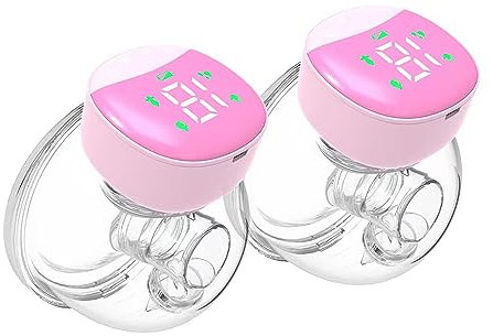 2 Pack Wearable Breast Pump Portable Hands Free Electric Breast Pump for Breastfeeding LED Screen 4 Modes 12 Suction Low Noise with 180ml Storage Capacity