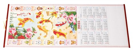 ABOOFAN Chinesischer Wandkalender 2025 Chinesischer Tierkreis-Hängekalender Jahr Der Schlange Monatskalender Mondkalender Fengshui- Für Das Heimbüro A