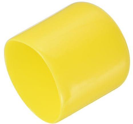 sourcing map 4pcs Rubber End Caps 45mm(1 3/4) ID Vinyl Round Tube Bolt Cap Cover Screw Thread Protectors Yellow
