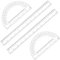 PEOVLVN Set di 4 goniometri e righelli, righello in plastica da 30,5 cm e goniometro in plastica trasparente da 15,2 cm, set per geometria matematica, scuola, casa, ufficio, forniture per disegno,