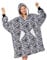 Ramees Wearable Blanket Hoodie, Oversized Sherpa Fleece Sweatshirt Blanket with Sleeves and Pockets (Zebra)