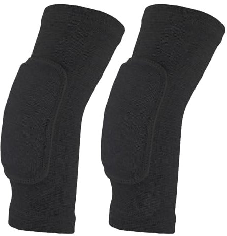 Amabro 2 coderas de voleibol de compresión, coderas transpirables con esponja gruesa (negro)