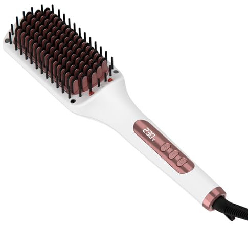 Solac - Glättbürste Expert Ion Brush | 65W | 3D-Borsten mit Keramikbeschichtung | Ionen-Technologie | 6 Temperaturstufen 130-230°C | Display | Automatische Abschaltung | 360°-Kabel