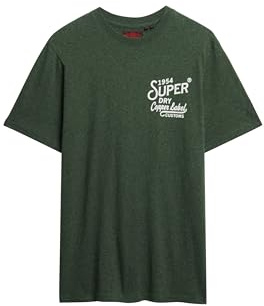 Superdry Herren Läsiges Copper Label T-Shirt Kaki Jaspe XXXL