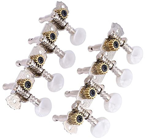Mandolin Machine Heads String Tuning Pegs for 8 String Guitar Complete Set White Silver Acrylic Copper 1 Pair