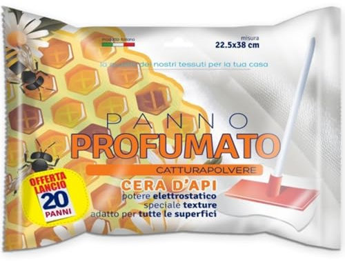 Sicignano | Staubfang-Tücher 22,5 x 38 cm – 2 Packungen mit 20 Stück, elektrostatische Leistung, geeignet für alle Oberflächen, effektive und duftende Reinigung (Bienenwachs)