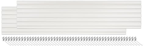 Slatwall Paneel-Organizer mit 50 Haken, Wandmontage, Aufbewahrungslösung für Garage, Küche, Werkstatt und Einzelhandel, ineinandergreifende Lamellen, Wandverkleidung, 120 x 22 cm, Weiß