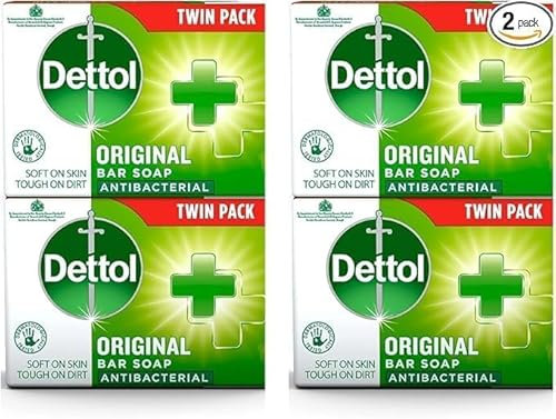 Dettol Anti-Bacterial Original Bar Soap, 2 Count (Total 4 Bars)