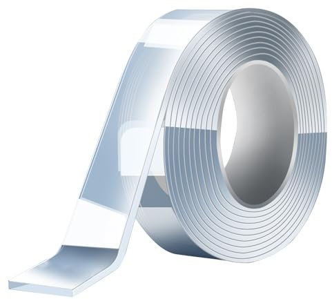 Double Sided Tape, Adhesive Tape, Waterproof Bond Strong Grip Removable Multi-Surfaces Versatile Use, Transparent Sticky for Ceramics Tiles, Wood Wall