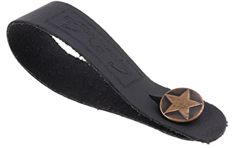 Leather Strap Hook Neck Strap Button for Acoustic Classical Guitar Black