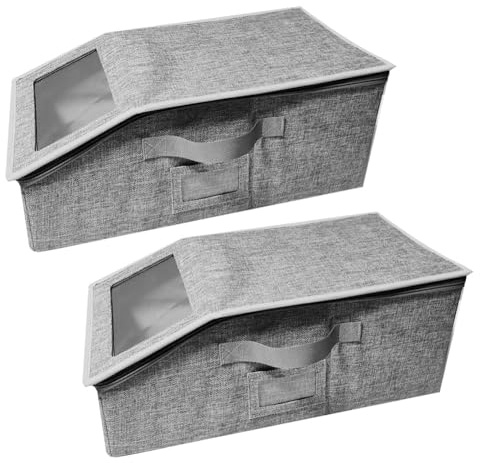 Tuesoa 2 PCS Stackable Hat Storage for Baseball Caps, Holds Up to 24 Caps Hat Organizer for Closet, Hat Boxes with Cardboard