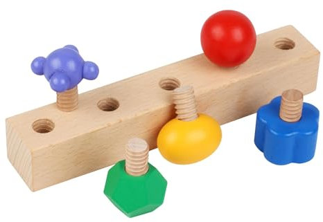 KiBcsLic 5 Pieces Building Blocks Nut Bolts Toys for 2 to 5 Years Old Kids Gifts