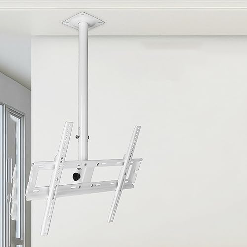 Soporte de Techo para TV, Altura Ajustable, inclinación y Giro, para TV de 32 a 55 Pulgadas, máx. 400 x 400 mm, fijación con Tornillo de expansión metálico, 1,5 m