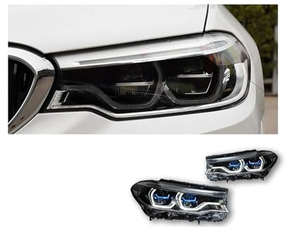 Auto-Styling-Scheinwerfer, kompatibel mit 5er-Serie G30 G38, LED-Scheinwerfer 2018–2021, Scheinwerfer, Angel Eye Style-Objektiv, Autozubehör(L-ED)