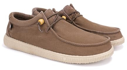 WALK IN PITAS | WP150 WALLABI Washed | Mocassini Uomo | Scarpe da Barca | Sportive Uomo | Sneakers Casual | Scarpa da Vela | Calzatura Senza Lacci | Scarpe Walkinpitas | Marrone 42