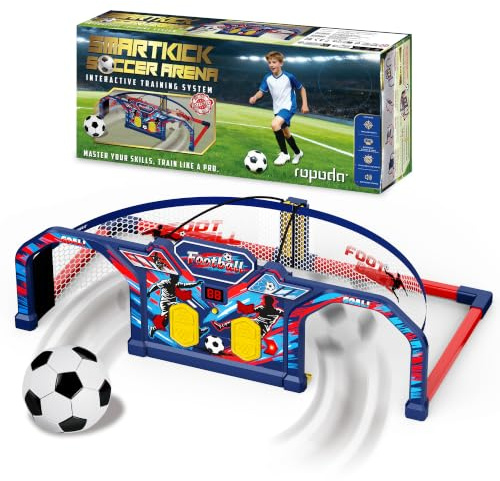 ROPODA Fußball Geschenke Jungen, Interaktives Fußball Spielzeug für Kinder mit 3 Spielmodi, Sounds&Anzeigetafel, Fussball Training Spiele für Garten Indoor Outdoor, Geschenke für Mädchen ab 3+,Wm 2026