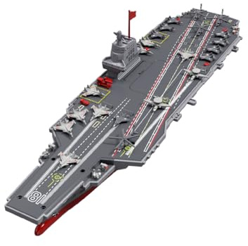 MECHIX Ferngesteuertes Flugzeugträger-Militärschiff für den Pool, 2,4G RC Militär-Schlachtschiff mit Dual-Geschwindigkeitsmodi und langer Akkulaufzeit, Sammlerstück und Geschenk für Erwachsene (Grau)