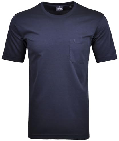 RAGMAN Herren Softknit T-Shirt Rundhals, mit Brusttasche M, Marine-070